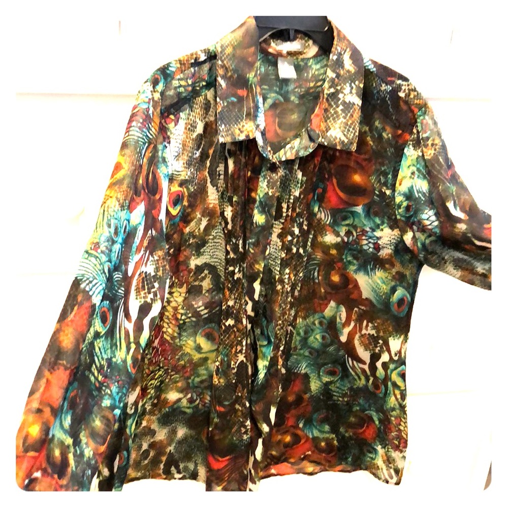 Neiman Marcus sheer top, size XL.